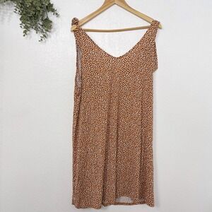 SOMA by Chico's Leopard Print V Neck Tie Shoulder Dress XL